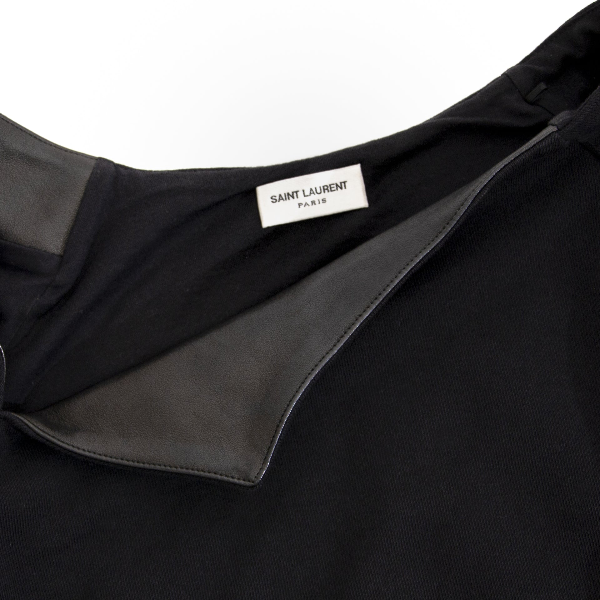 Saint Laurent Black Sweater Leather Collar - Size XS