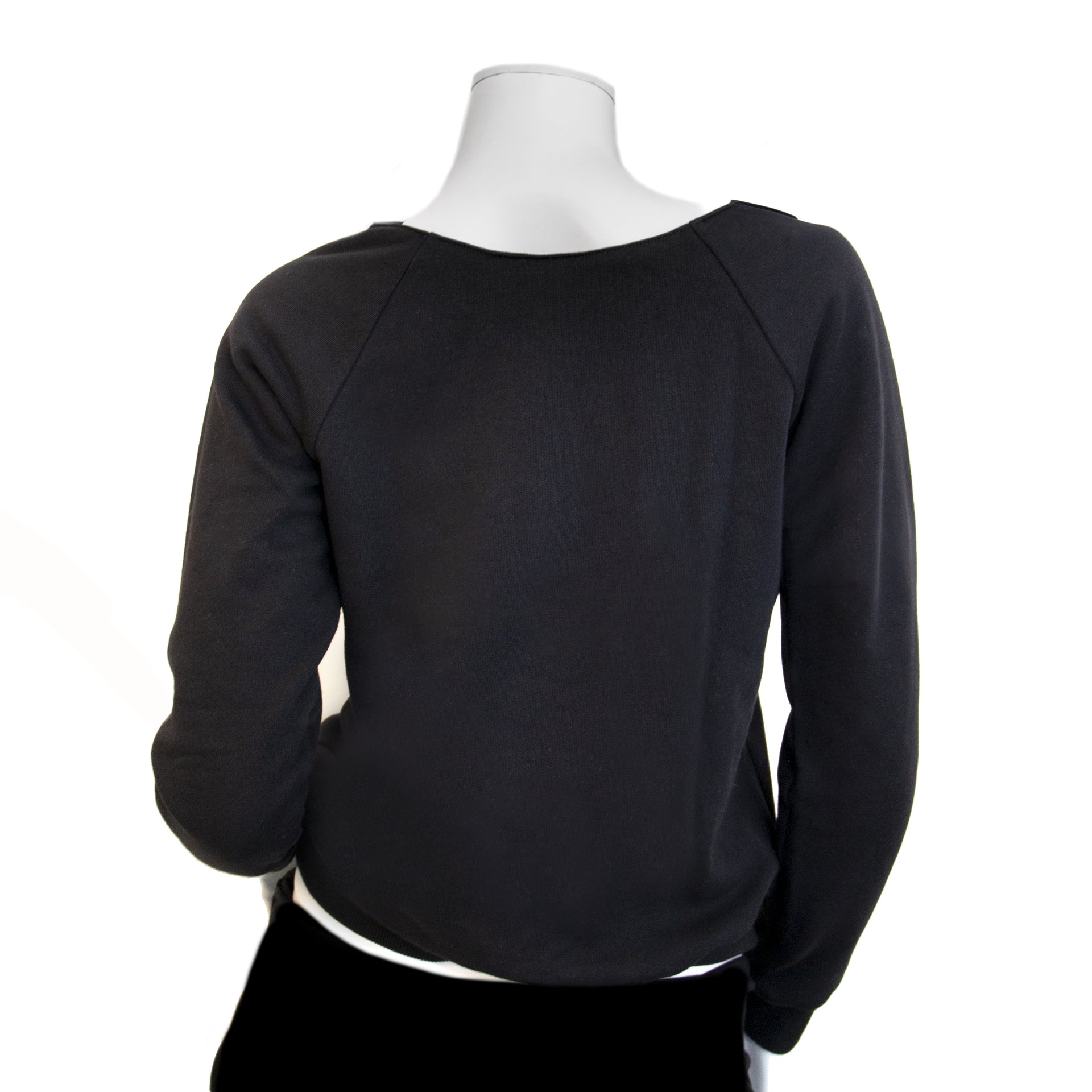 Saint Laurent Black Sweater Leather Collar - Size XS