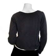 Authentieke tweedehands Saint Laurent Black Sweater Leather Collar - Size XS online webshop LabelLOV