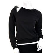 Saint Laurent Black Sweater Leather Collar - Size XS