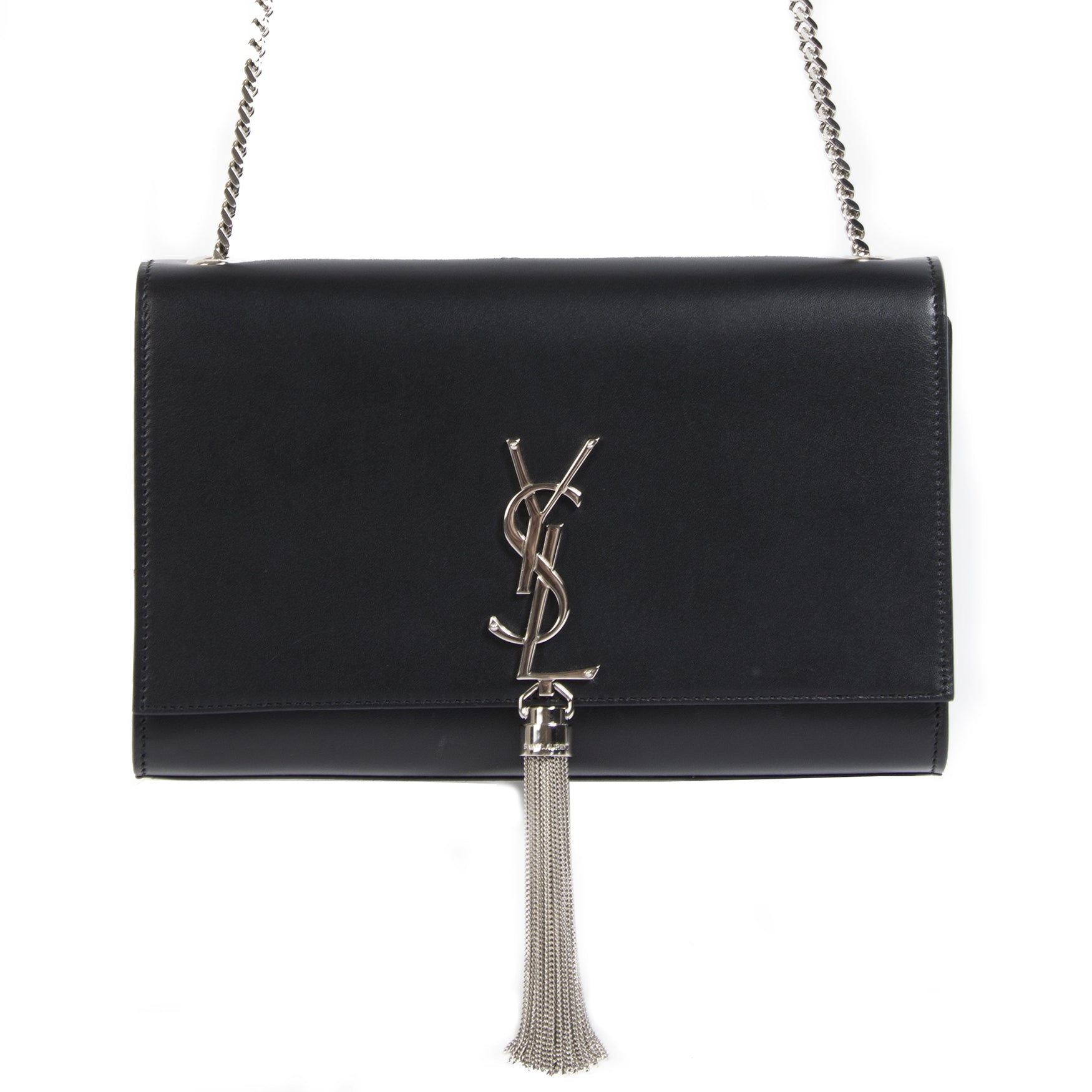 Saint Laurent Kate Small Grain de Poudre Embossed Black Leather Bag