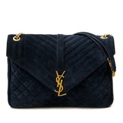 Buy your authentic Saint Laurent Monogram Envelop Classic Large Quilted Suede Shoulder Bag for the best price at Labellov