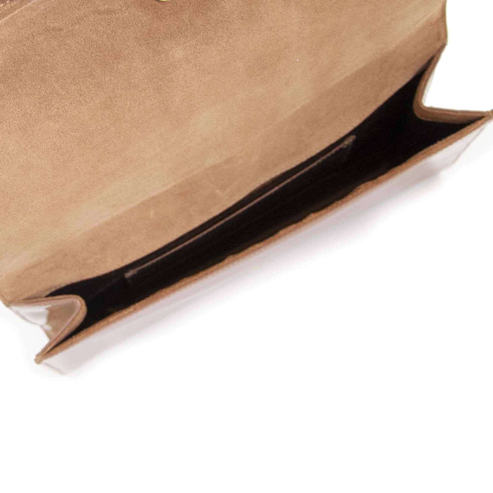 Yves Saint Laurent Patent Belle De Jour Large Clutch now for sale at labellov vintage fashion webshop belgium