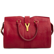 koop veilig online tegen de beste prijs Saint Laurent YSL Red Leather Medium Cabas Chyc Tote Bag