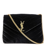 Saint Laurent Black Velvet Small Loulou Bag for the best price at Labellov secondhand luxury