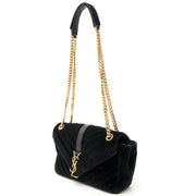 Acheter secur en ligne des sacs a mains Saint Laurent en velours noir pour le meilleur prix