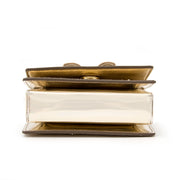 Authentic Salvatore Ferragamo Gold 'Ginny' Clutch available online