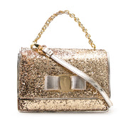 Looking for a Salvatore Ferragamo Gold 'Ginny' Clutch?