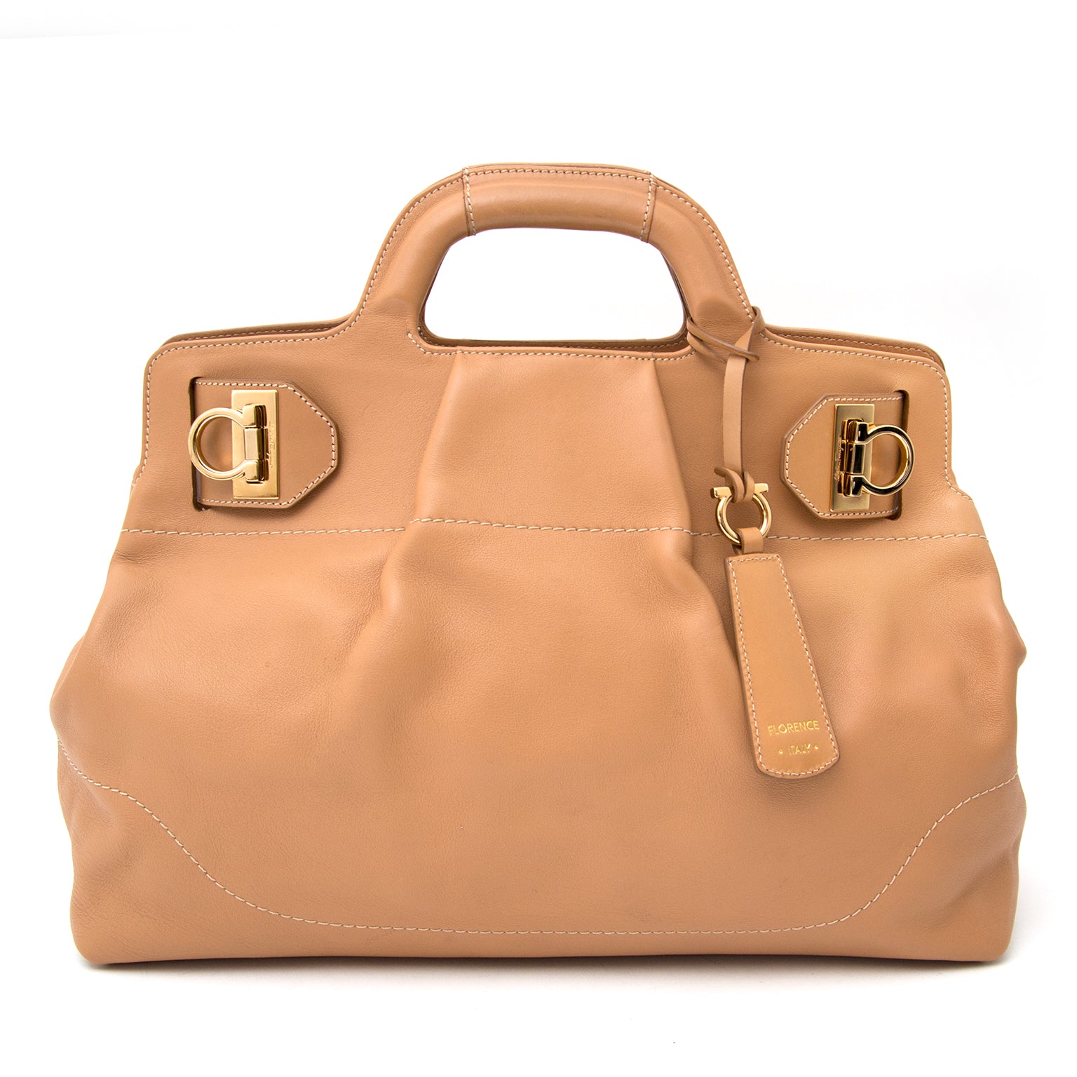 This Salvator Ferragamo Soft W Medium Top Handle Bag is now online at labellov.com.