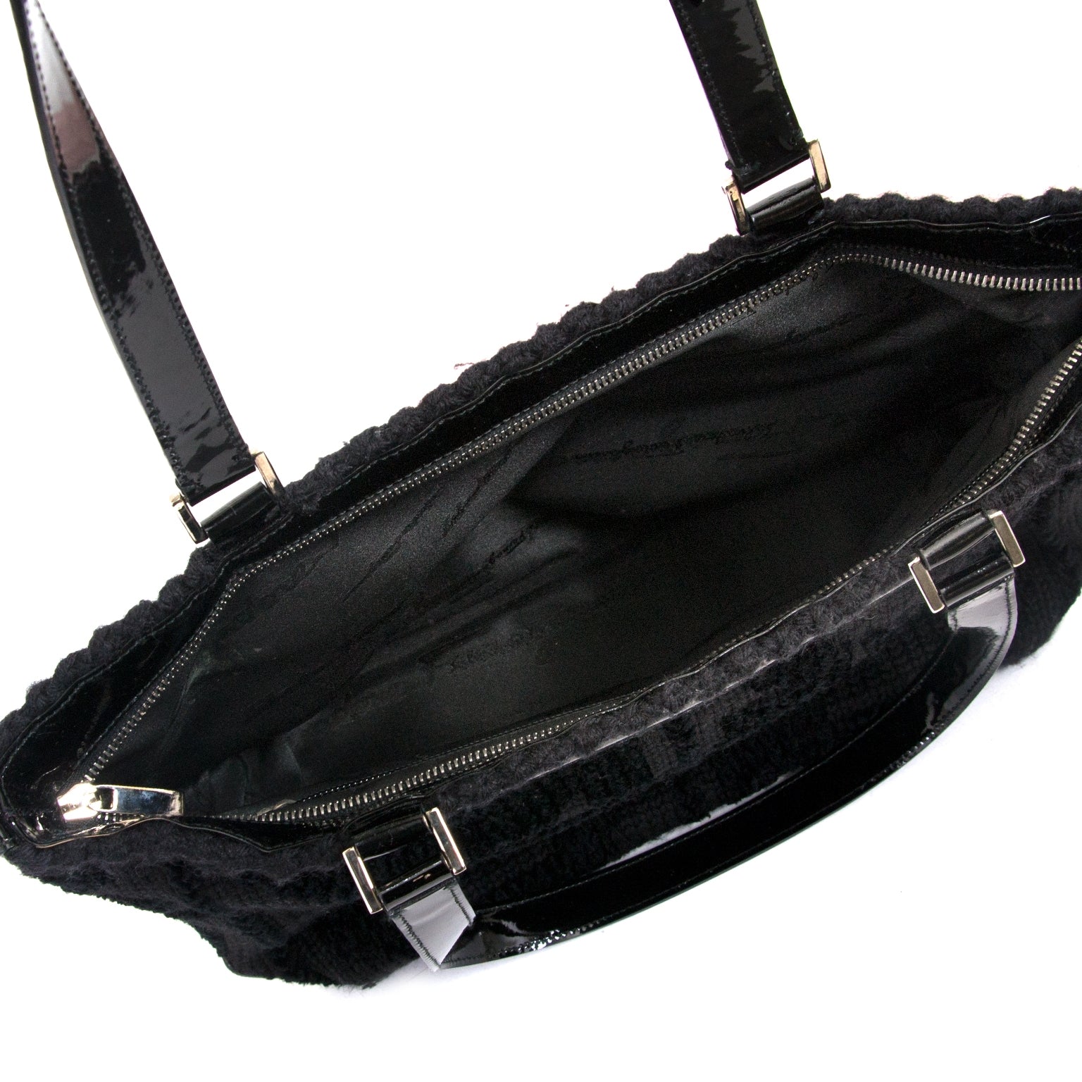 Salvatore Ferragamo Black Shoulder Bag now for sale at labellov vintage fashion webshop belgium