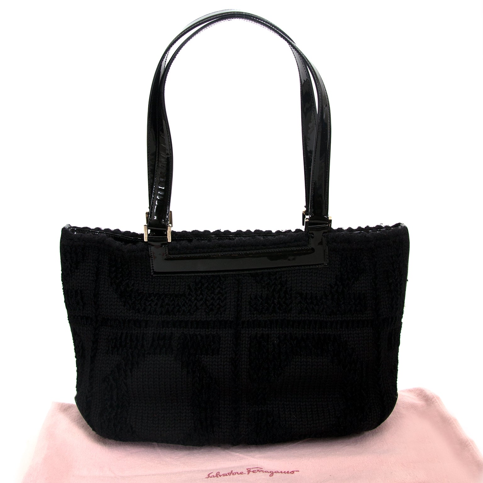 Salvatore Ferragamo Black Shoulder Bag now for sale at labellov vintage fashion webshop belgium