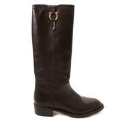 Shop safe online at Labellov in Antwerp this 100% authentic second hand Salvatore Ferragamo Robespierre Gancini Riding Boots - size 37.5