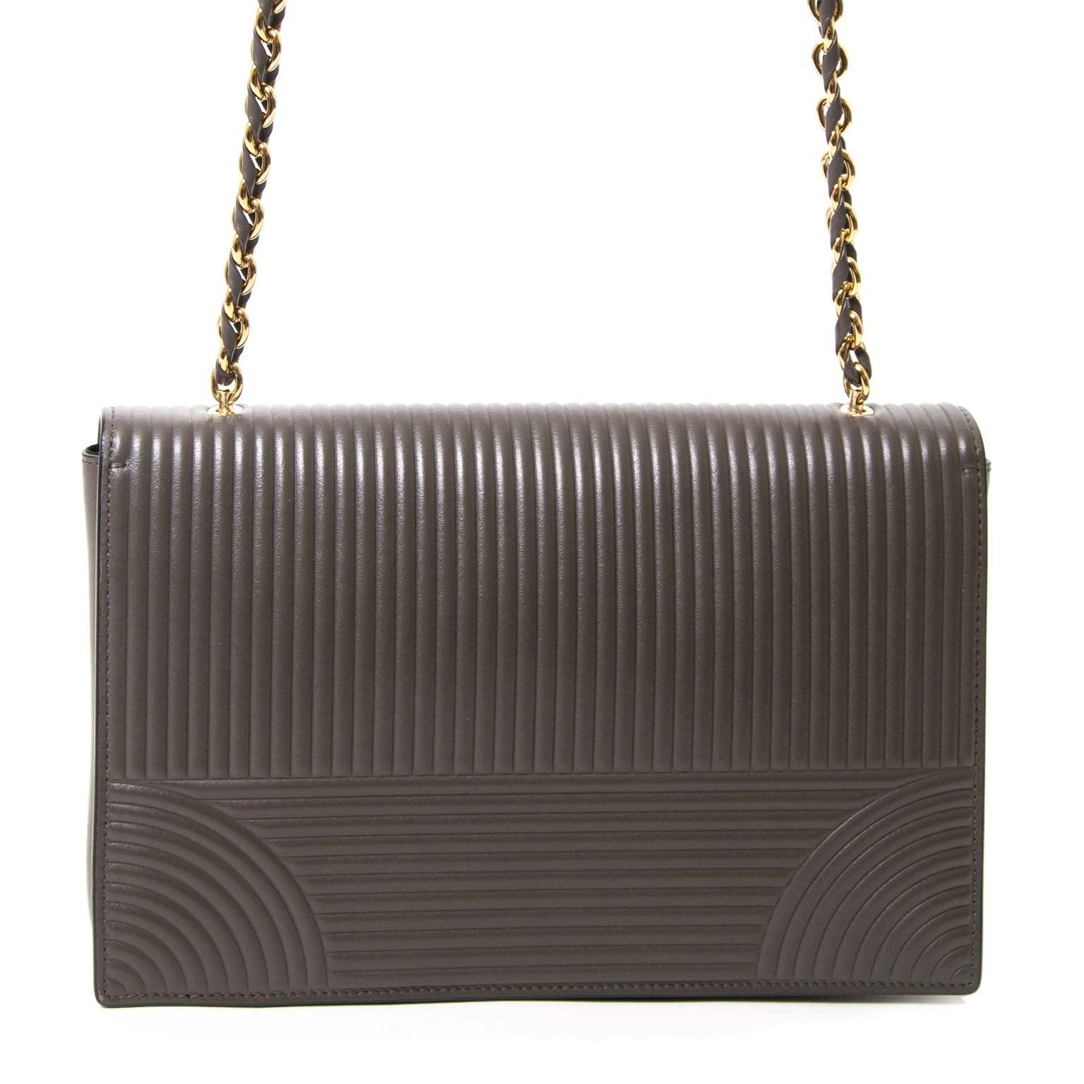 buy Salvatore Ferragamo Grey Leather Ginny Crossbody Bag at labellov for the best price