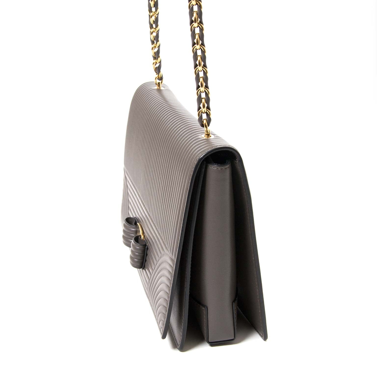 buy Salvatore Ferragamo Grey Leather Ginny Crossbody Bag at labellov