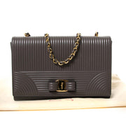 ahcetez Salvatore Ferragamo Grey Leather Ginny Crossbody Bag chez labellov