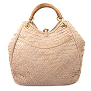 Salvatore Ferragamo Ceyla Braided Beige Leather Bag