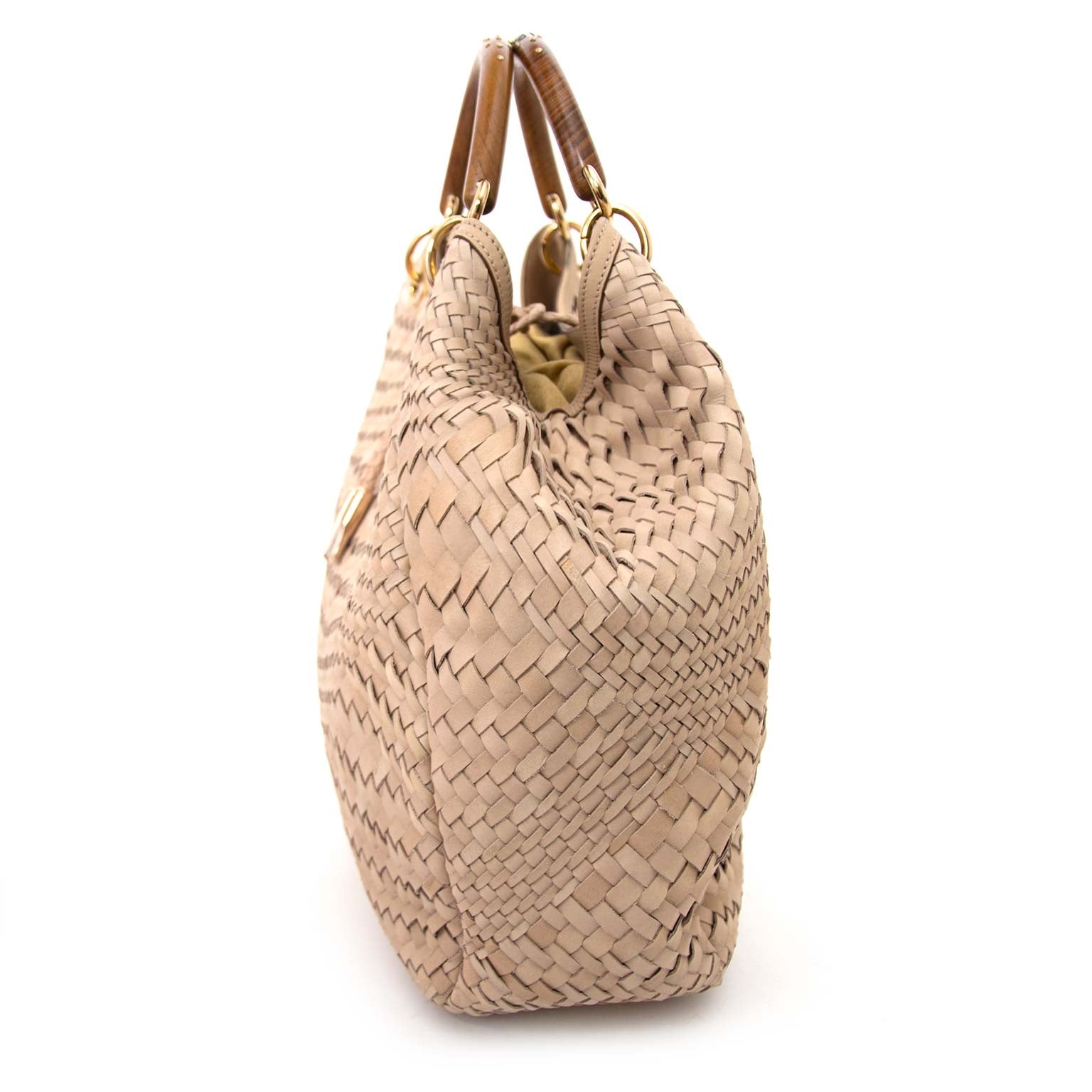 Salvatore Ferragamo Ceyla Braided Beige Leather Bag shop safe online at the best price