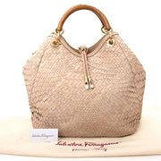 Salvatore Ferragamo Ceyla Braided Beige Leather Bag acheter en ligne pour le meilleur prix