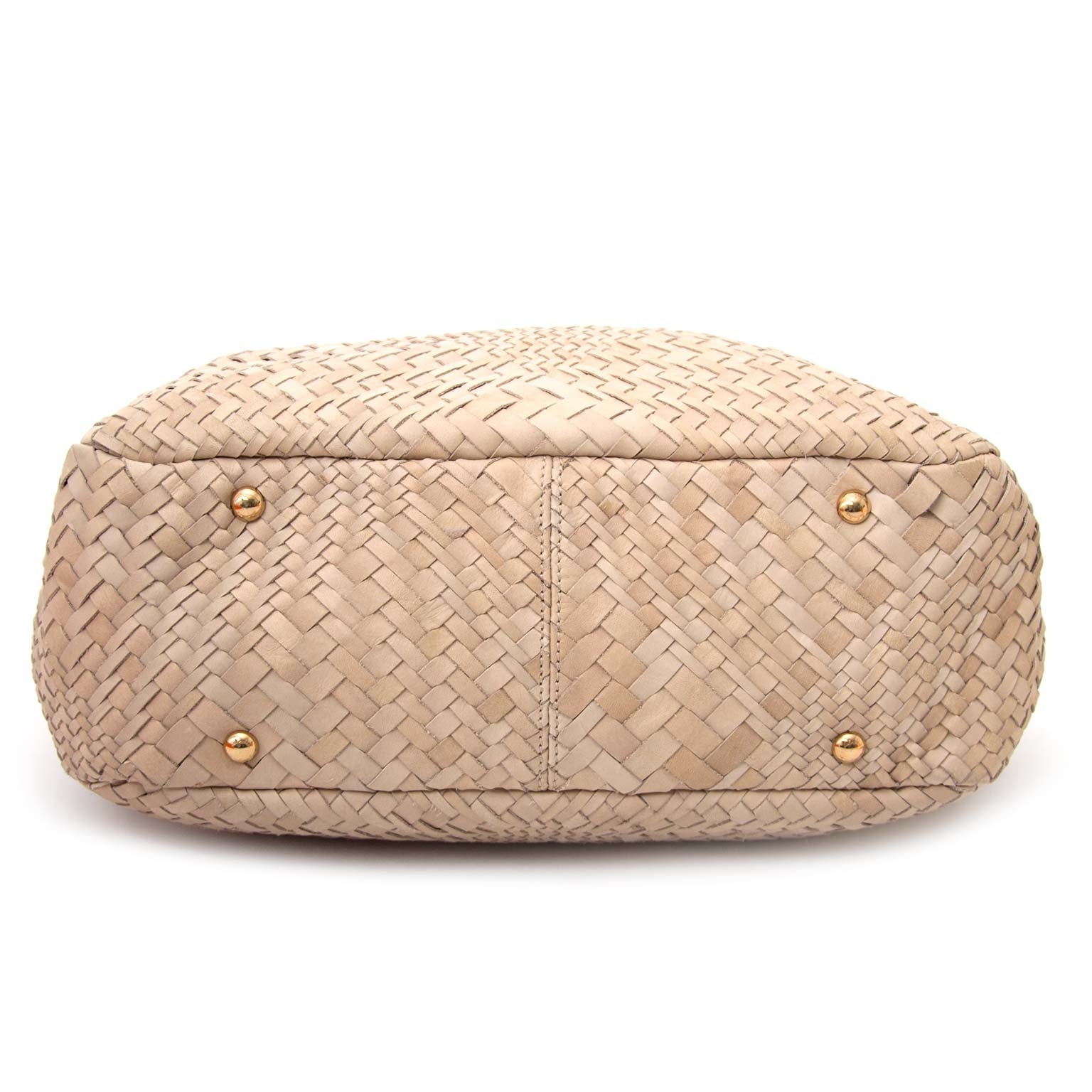 Salvatore Ferragamo Ceyla Braided Beige Leather Bag koop veilig online tegen de beste prijs