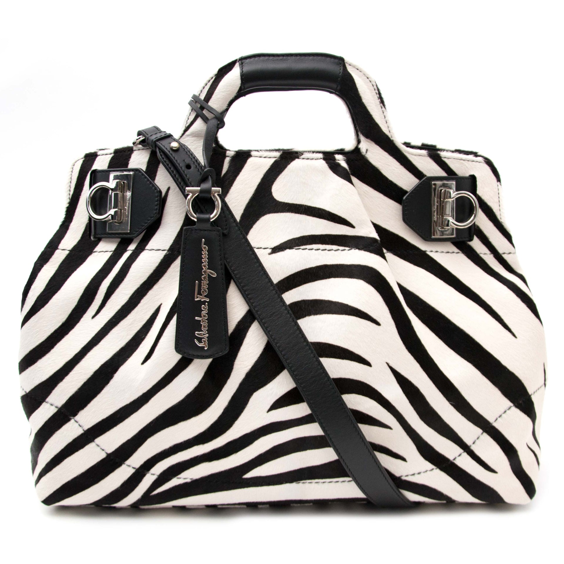 Salvatore Ferragamo 'W' Bag Zebra Pony Hair for sale online