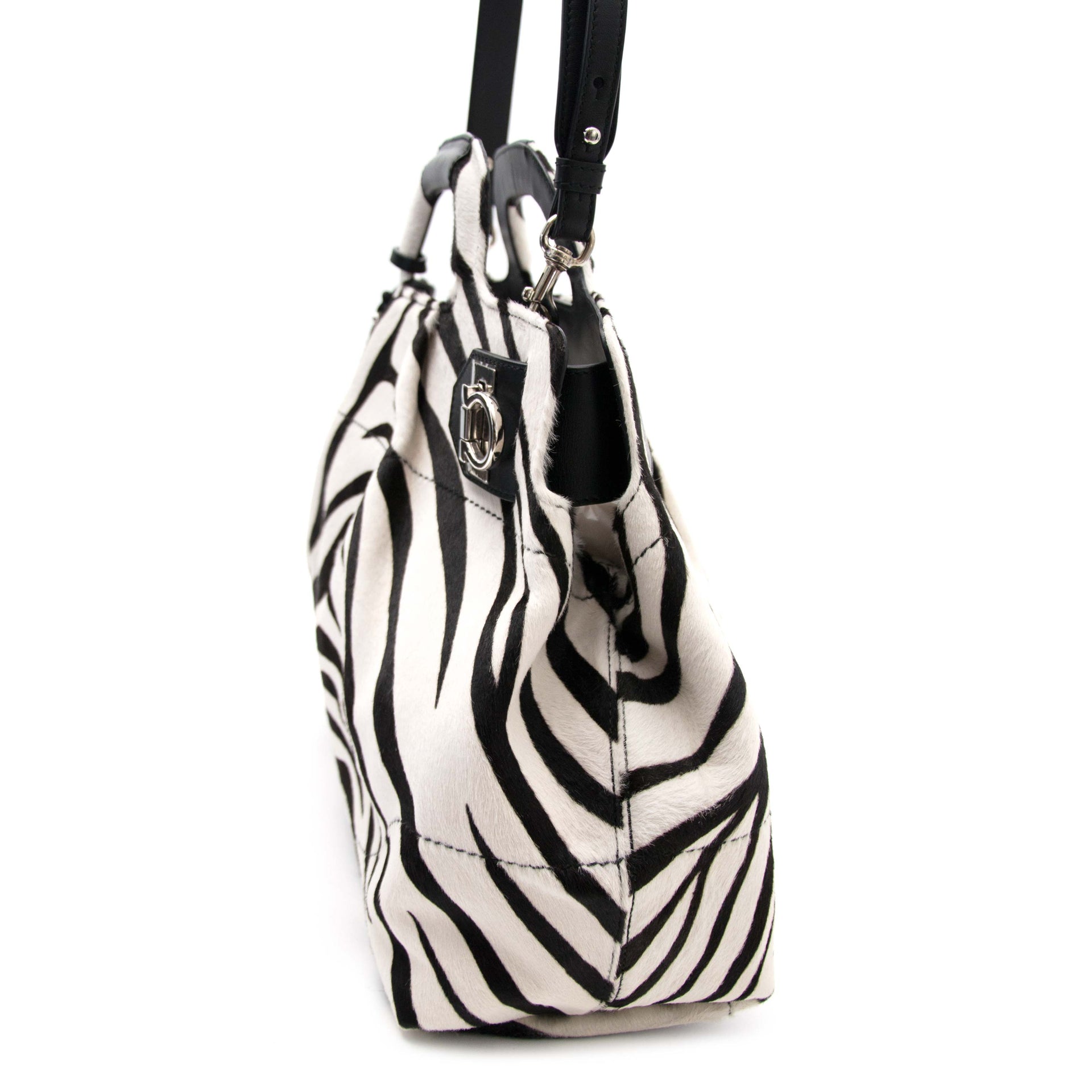 Salvatore Ferragamo 'W' Bag Zebra Pony Hair