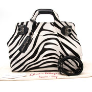 Salvatore Ferragamo 'W' Bag Zebra Pony Hair