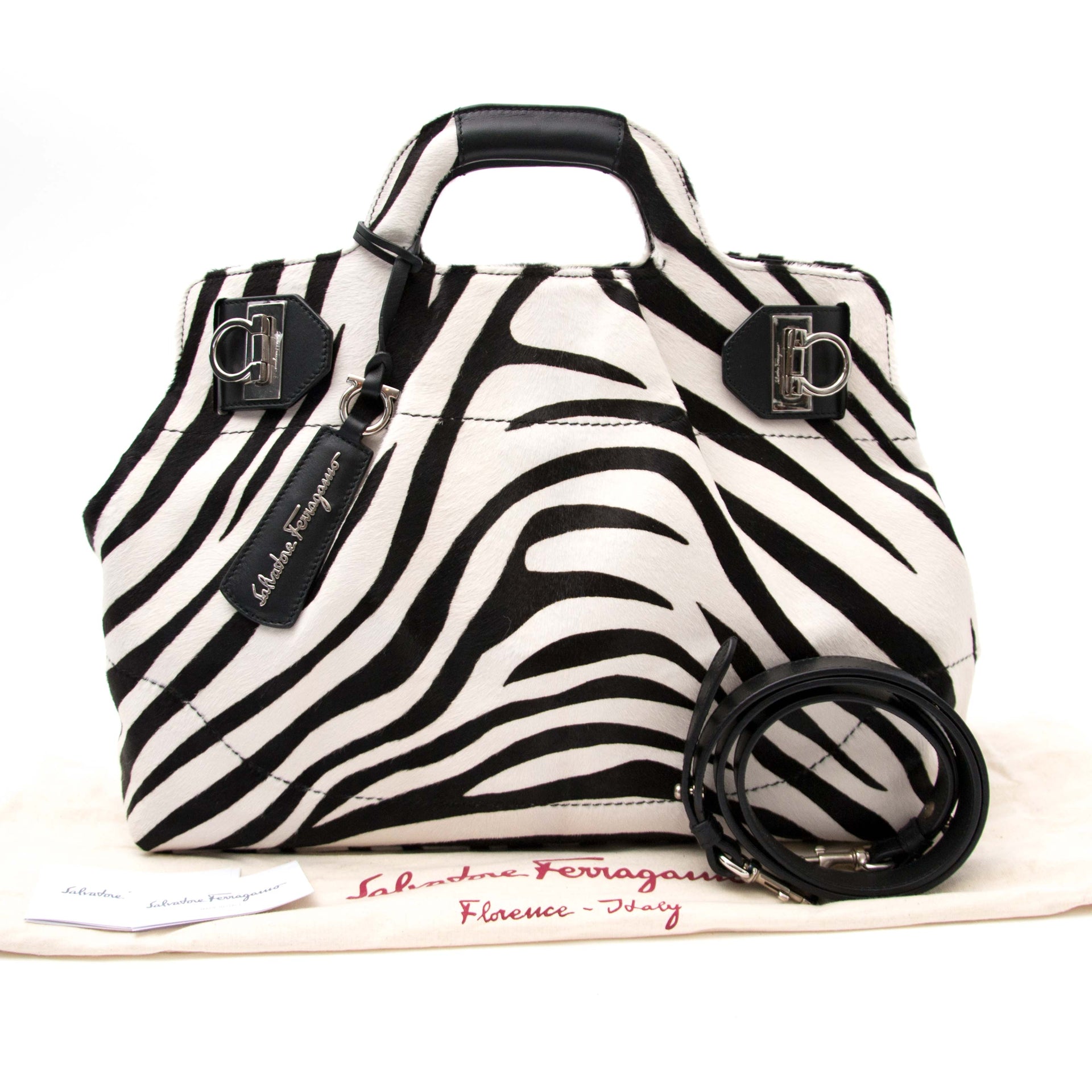 Salvatore Ferragamo 'W' Bag Zebra Pony Hair