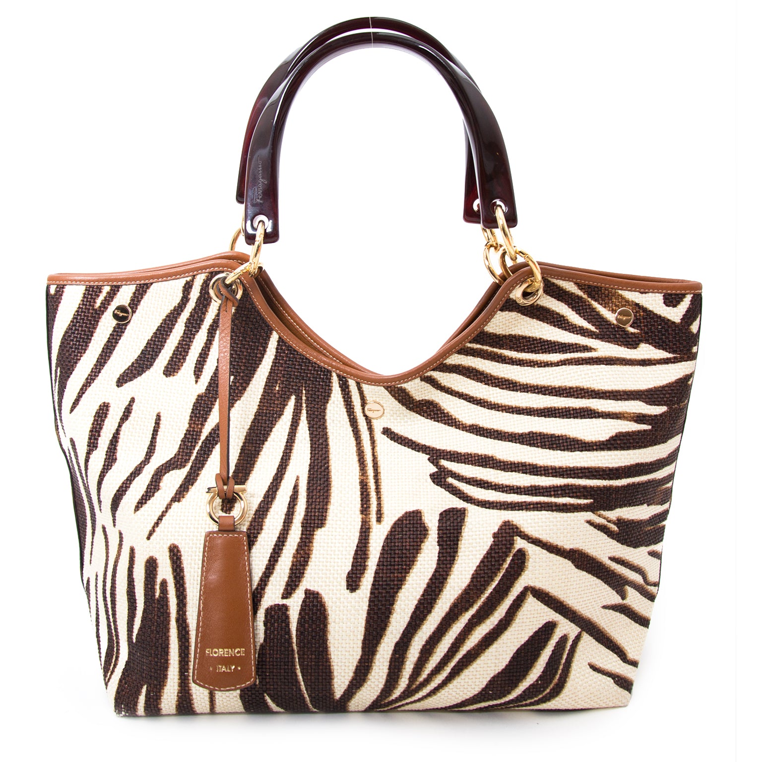 Salvatore Ferragamo Animal Print Shopper aan de beste prijs online te verkrijgen bij Labellov