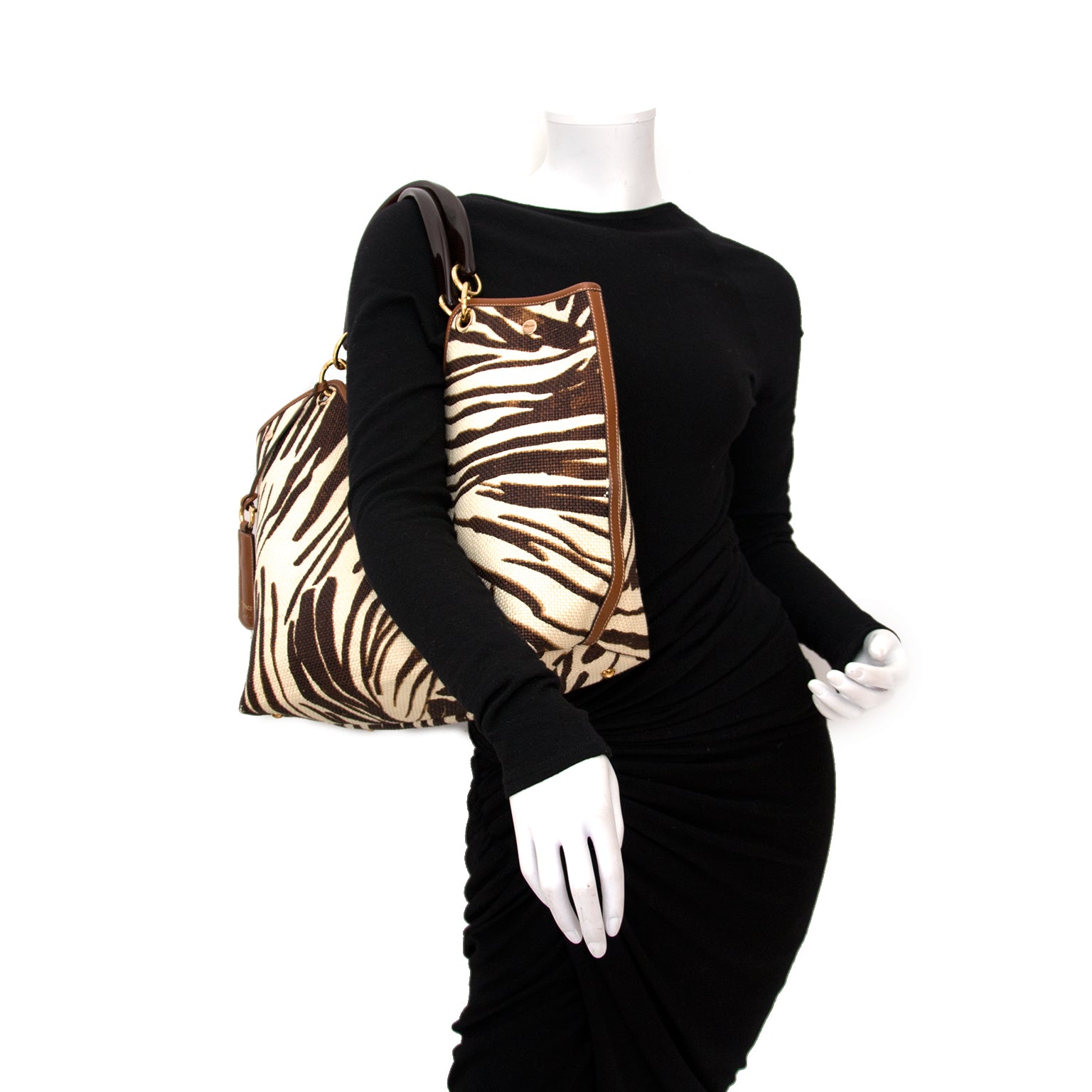 Op zoek naar een designer handtas aan de beste prijs? Salvatore Ferragamo Animal Print Shopper kopen.
