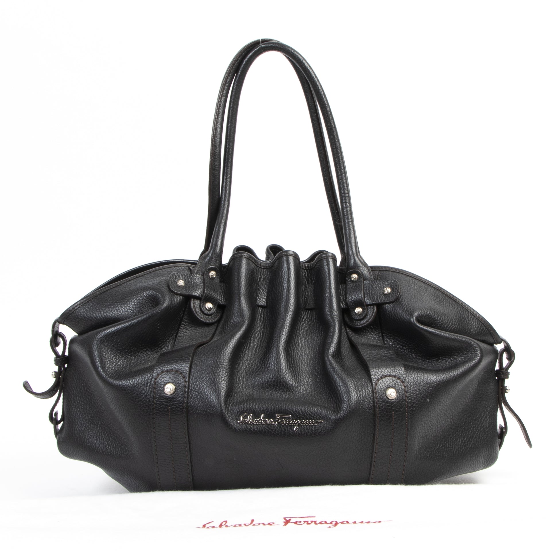 Salvatore Ferragamo Black Shoulder Bag te koop bij Labellov