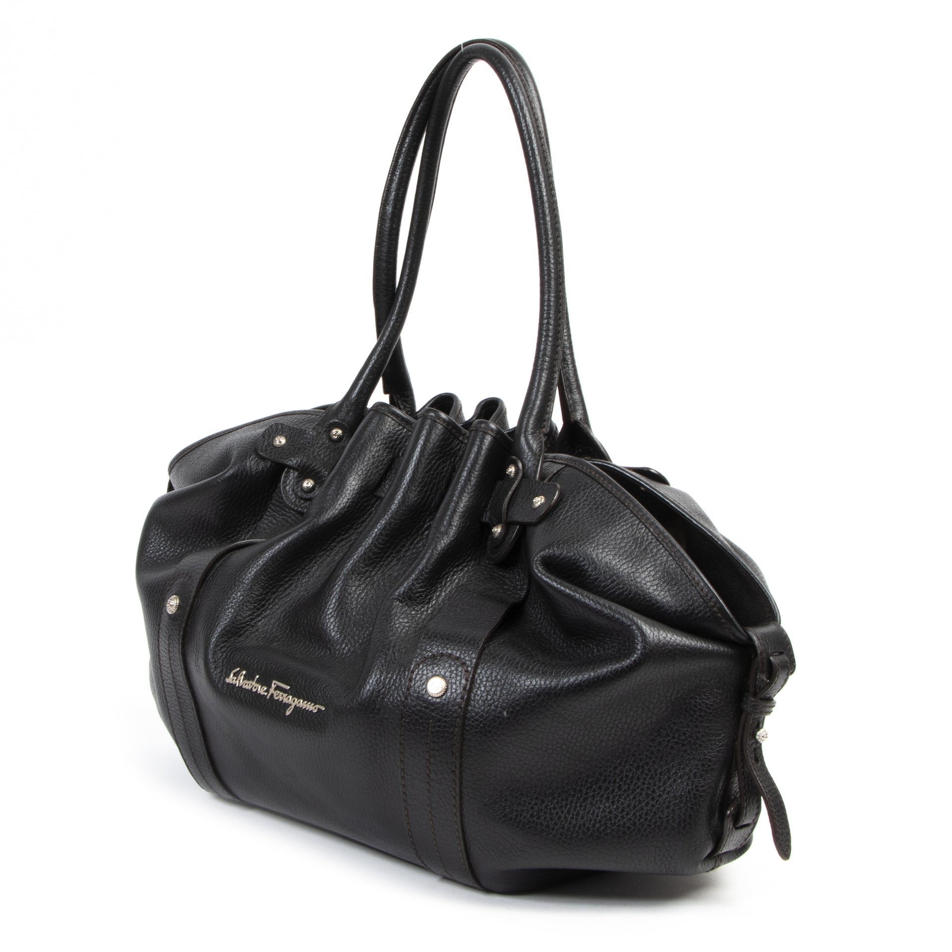Are you looking for an authentic designer Salvatore Ferragamo Black Shoulder Bag