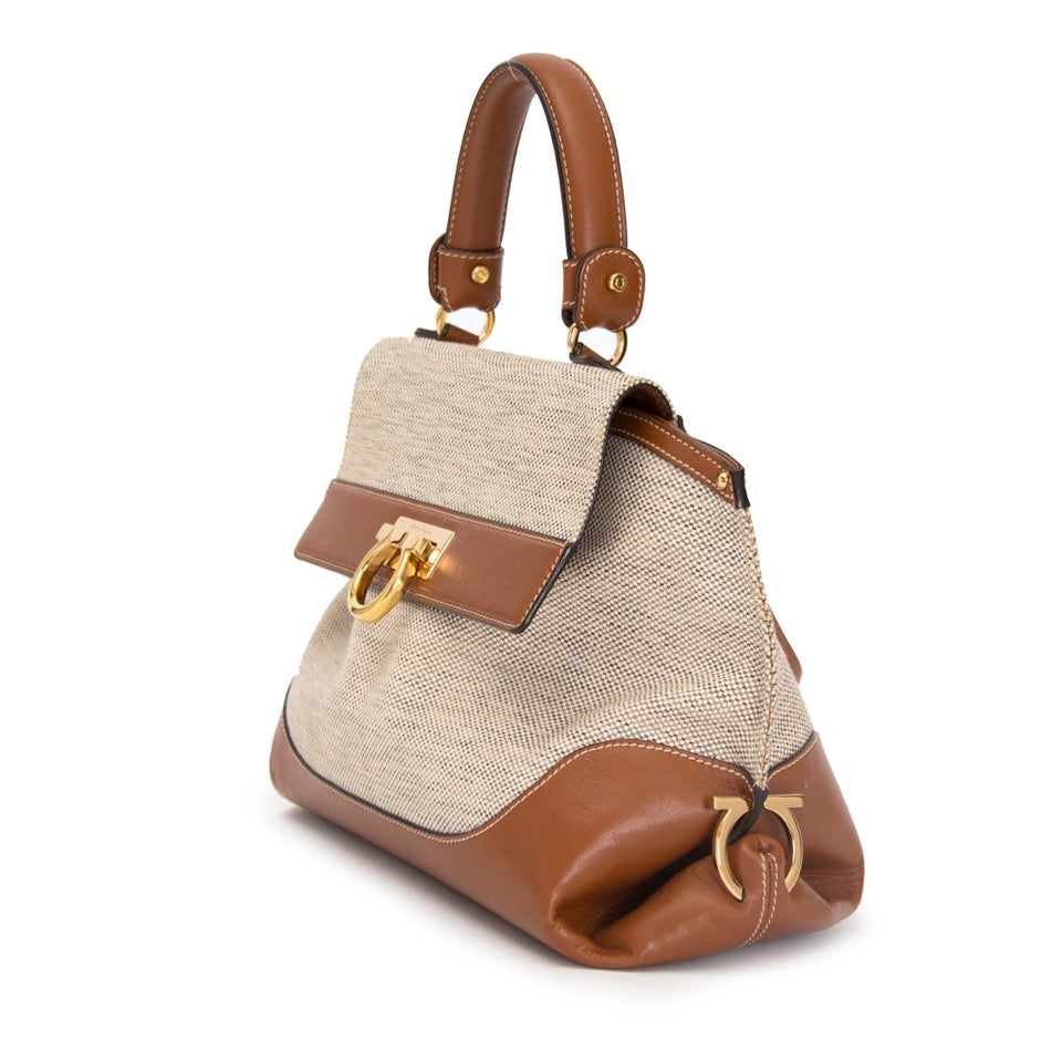 shop safe online at the best price secondhand Salvatore Ferragamo Sofia Canvas Tote