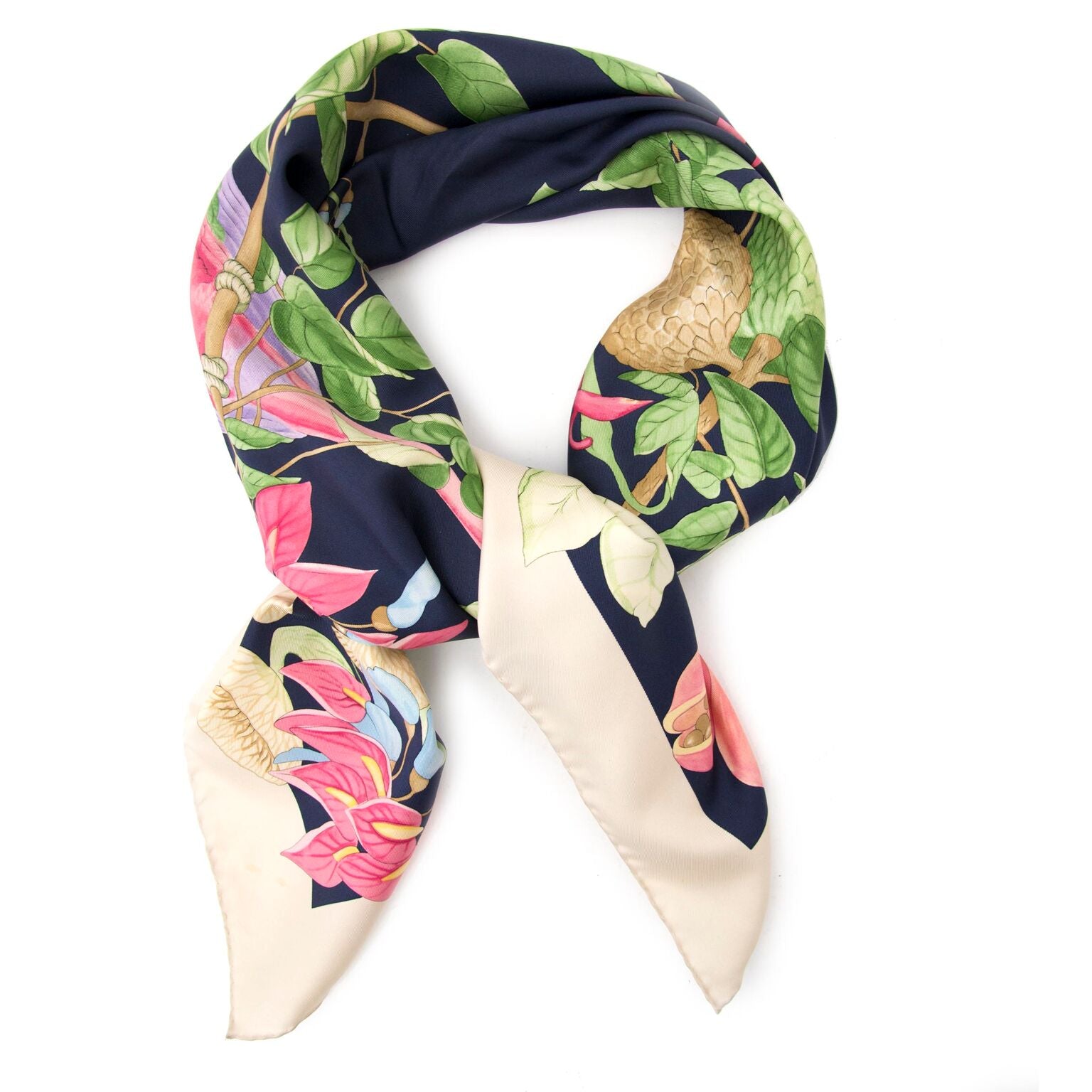 Beautiful silk scarf with parrots from Salvatore Ferragamo