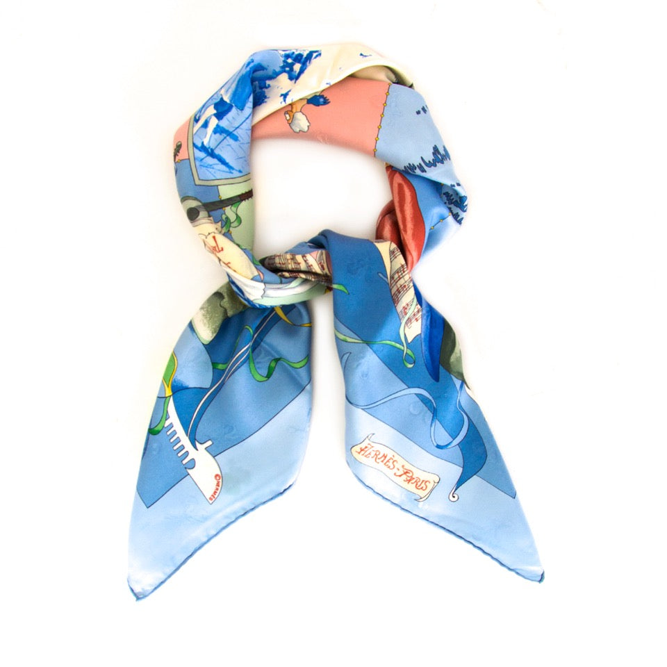 shop safe online secondhand designer luxury Hermes Carré de Soie ' Le Carnaval De Venise'