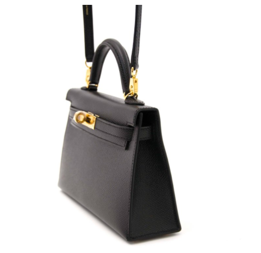 Hermes Kelly Mini II 20cm black epsom GHW for sale with worldwide shipping