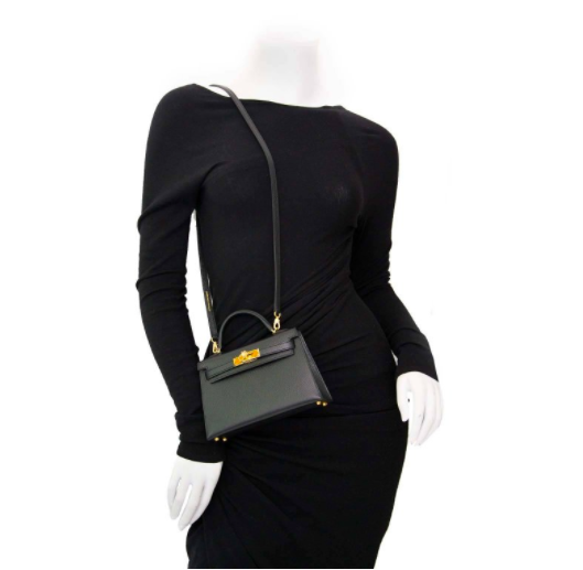 Hermes Kelly Mini II 20cm black epsom GHW te koop aan de beste prijs bij Labellov