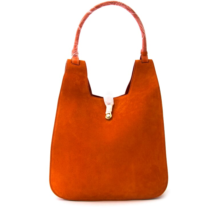 acheter en ligne pour le meilleur prix *NEVER USED* Céline Orange Suède Hobo Hook Bag