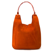shop safe onilne your seconhand *NEVER USED* Céline Orange Suède Hobo Hook Bag