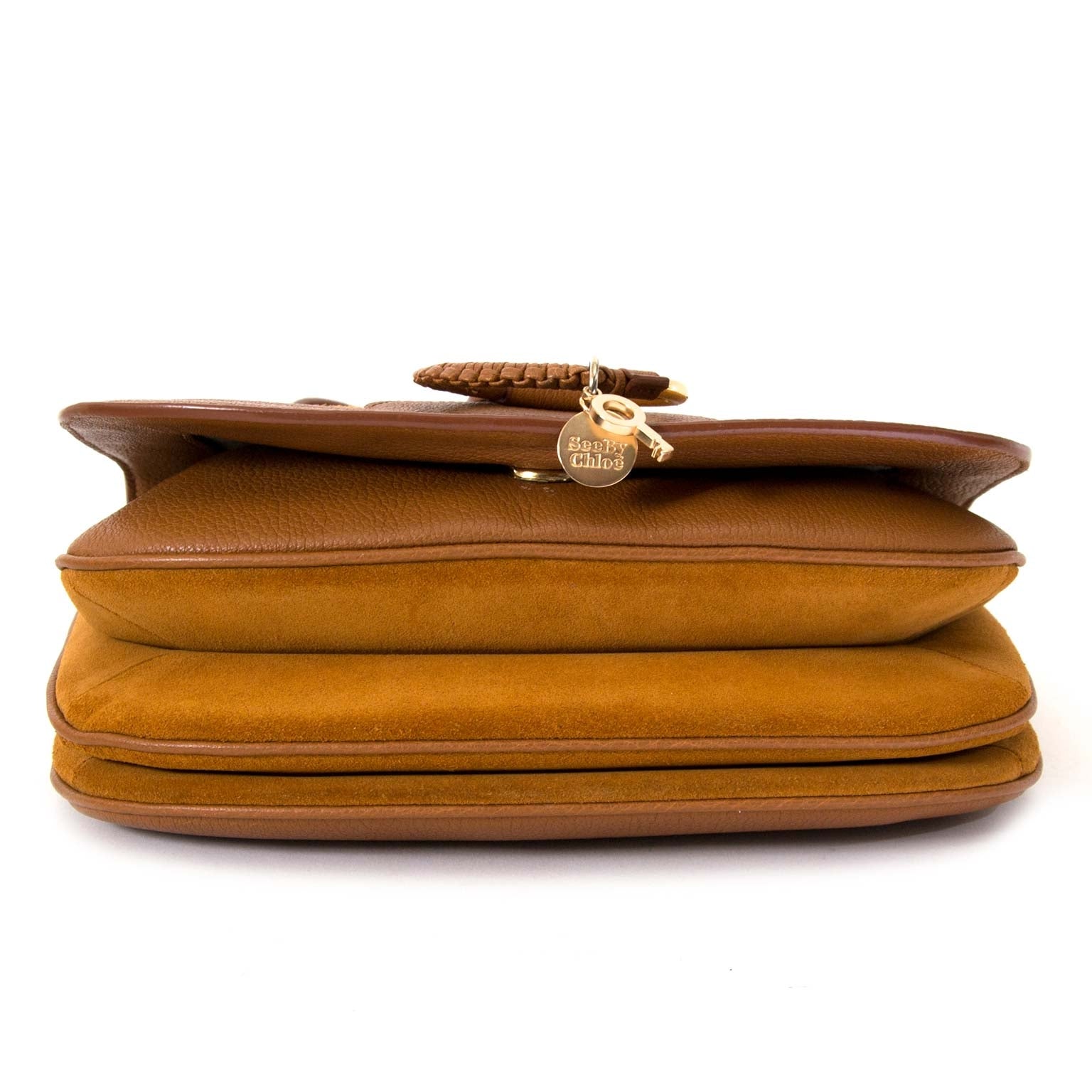 See By Chloe Cognac Hana Medium Crossbody Bag now for sale at labellov vintage fashion webshop belgium