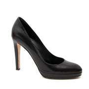 Sergio Rossi Black Leather Almond Toe Pumps - Size 38 now online at labellov.com for the best price.