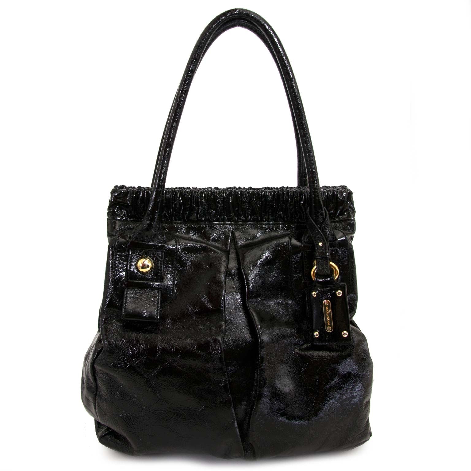 koop Sergio Rossi Black Patent Leather Tote bij labellov aan de beste prijs