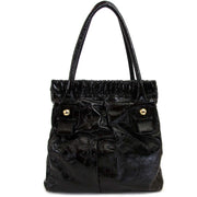 achetez Sergio Rossi Black Patent Leather Tote et payez secure on ligne