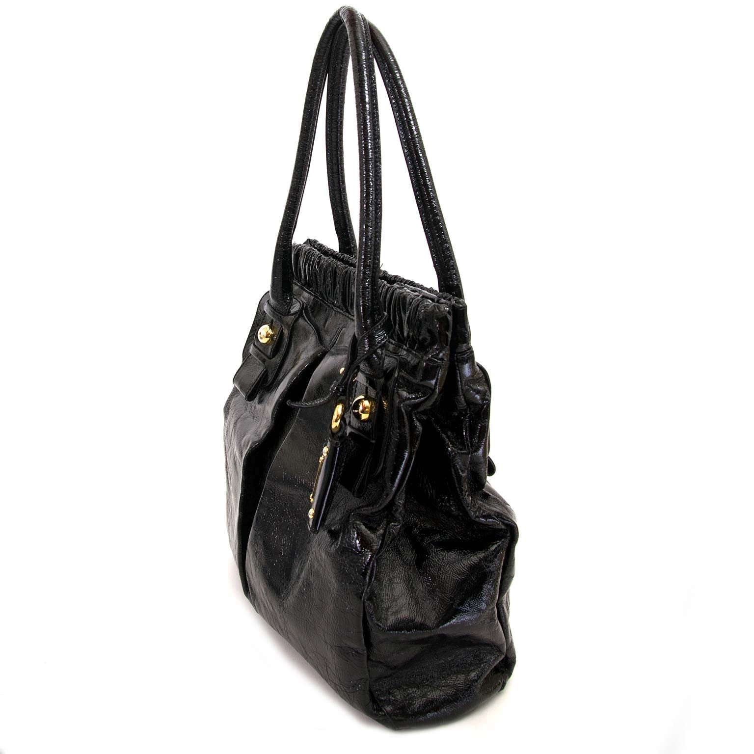 buy Sergio Rossi Black Patent Leather Tote and pay save online