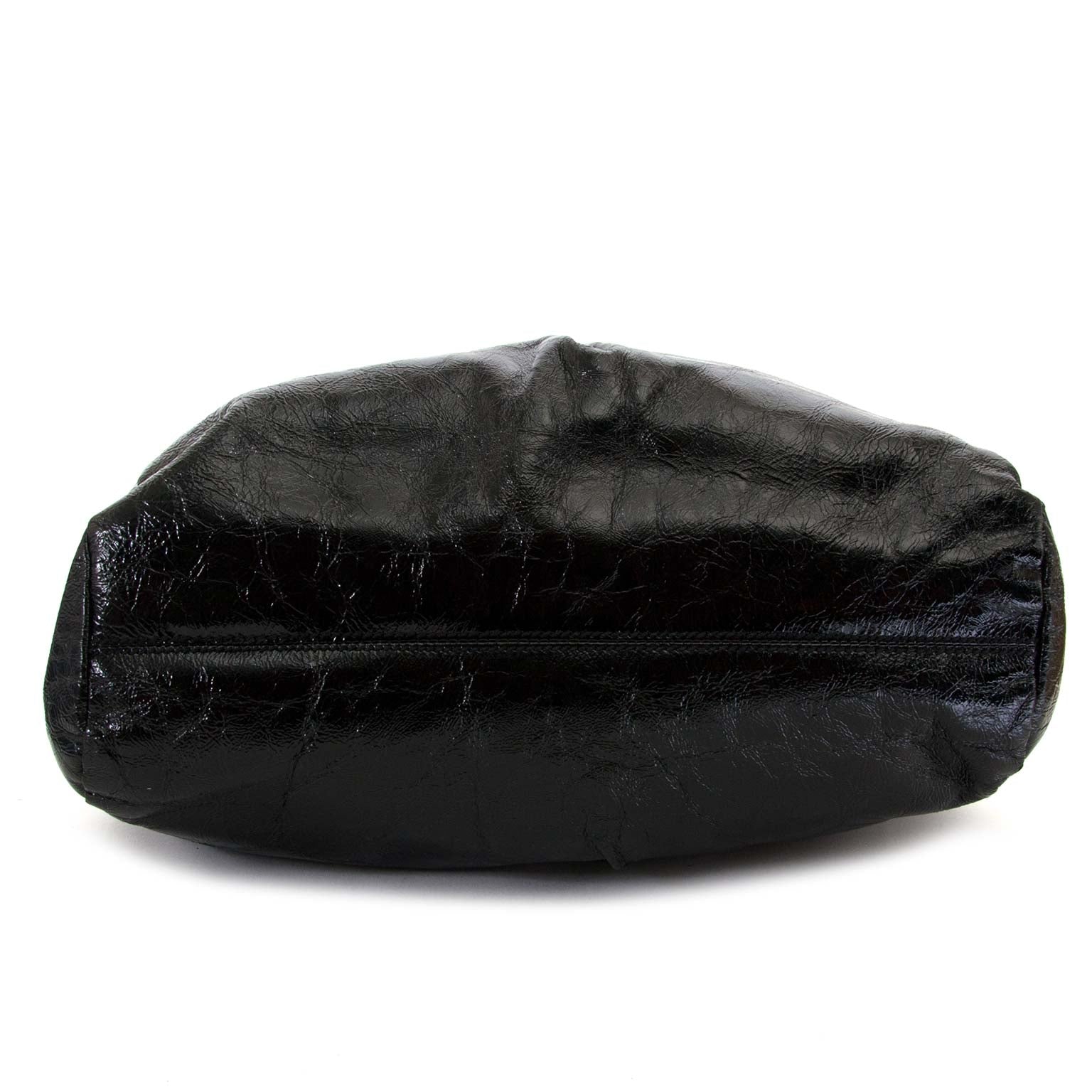 koop Sergio Rossi Black Patent Leather Tote bij labellov antwerpen