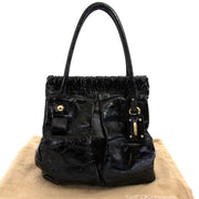 koop Sergio Rossi Black Patent Leather Tote en betaal veilig online