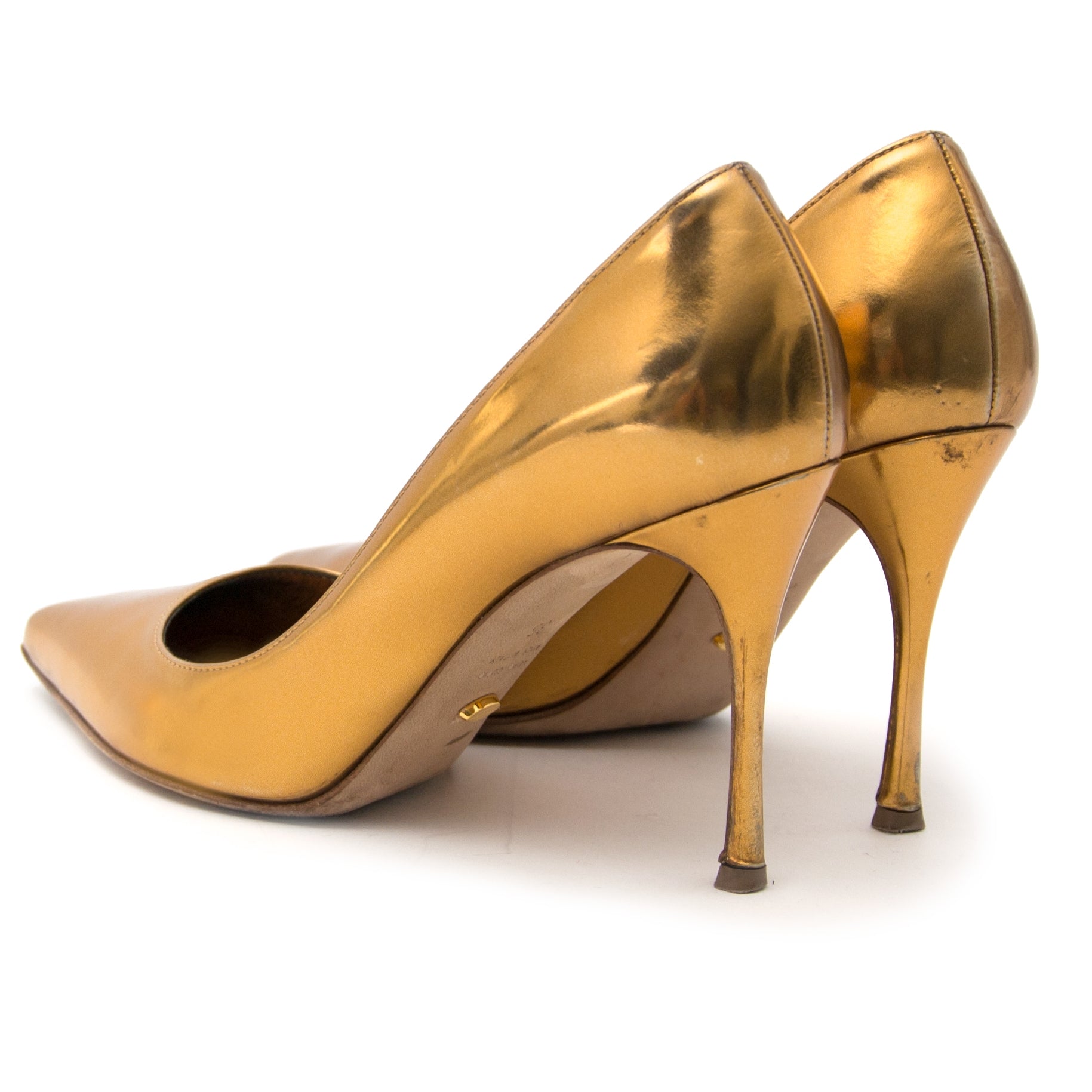 acheter en ligen seocnde main Sergio Rossi Gold Metallic Pump