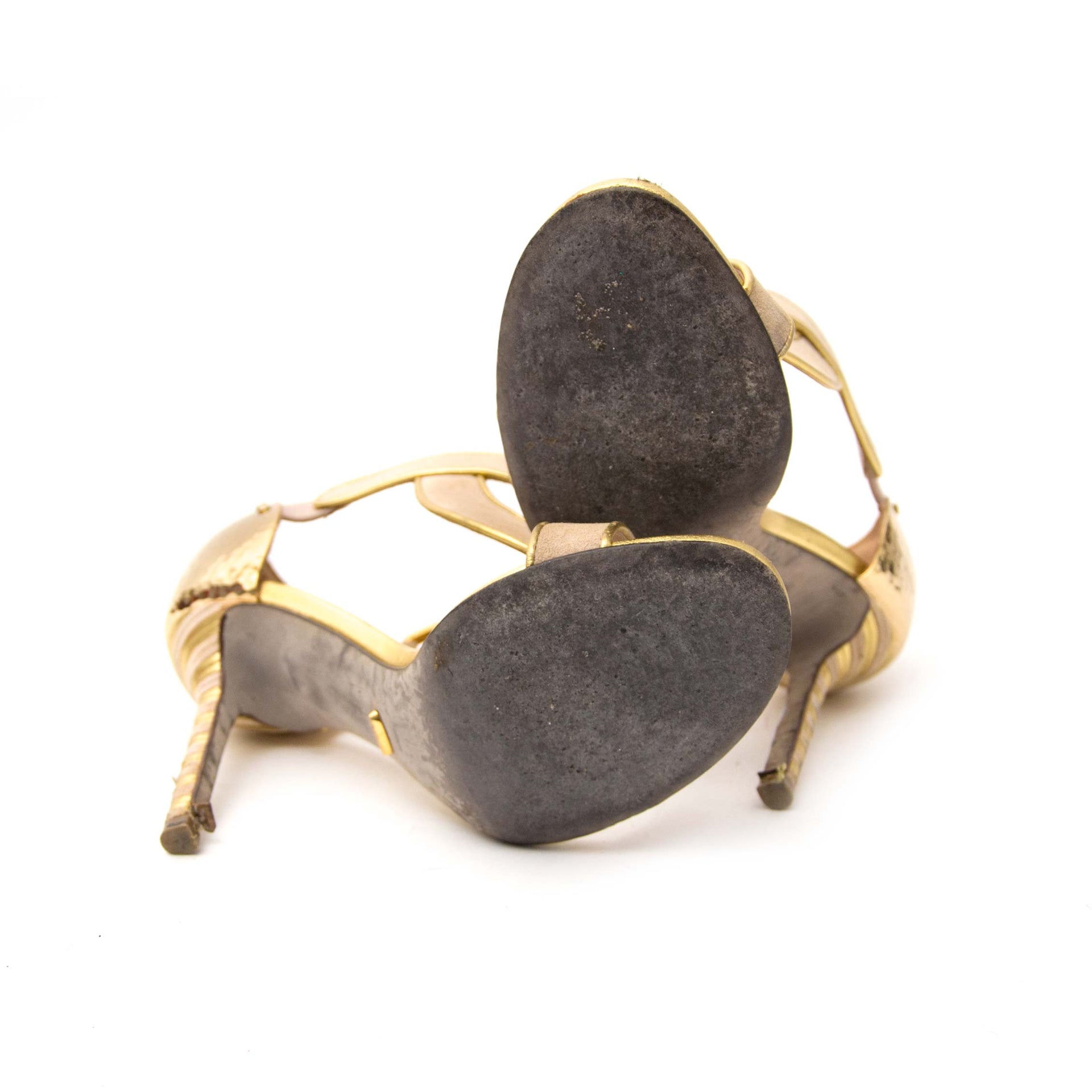 Sergio Rossi Suede and Gold Sandals - size 35