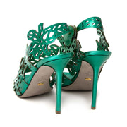 acheter en ligne pour le meilleur prix seconde main comme neuf Sergio Rossi Green Patent Cut-Out Sandals - Size 37,5