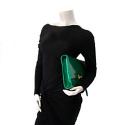 acheter en ligne seconde main Sergio Rossi Green Patent XL Clutch
