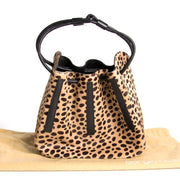sergio rossi ponyhair bucket drawstring animal print bag now for sale at labellov vintage fashion webshop belgium